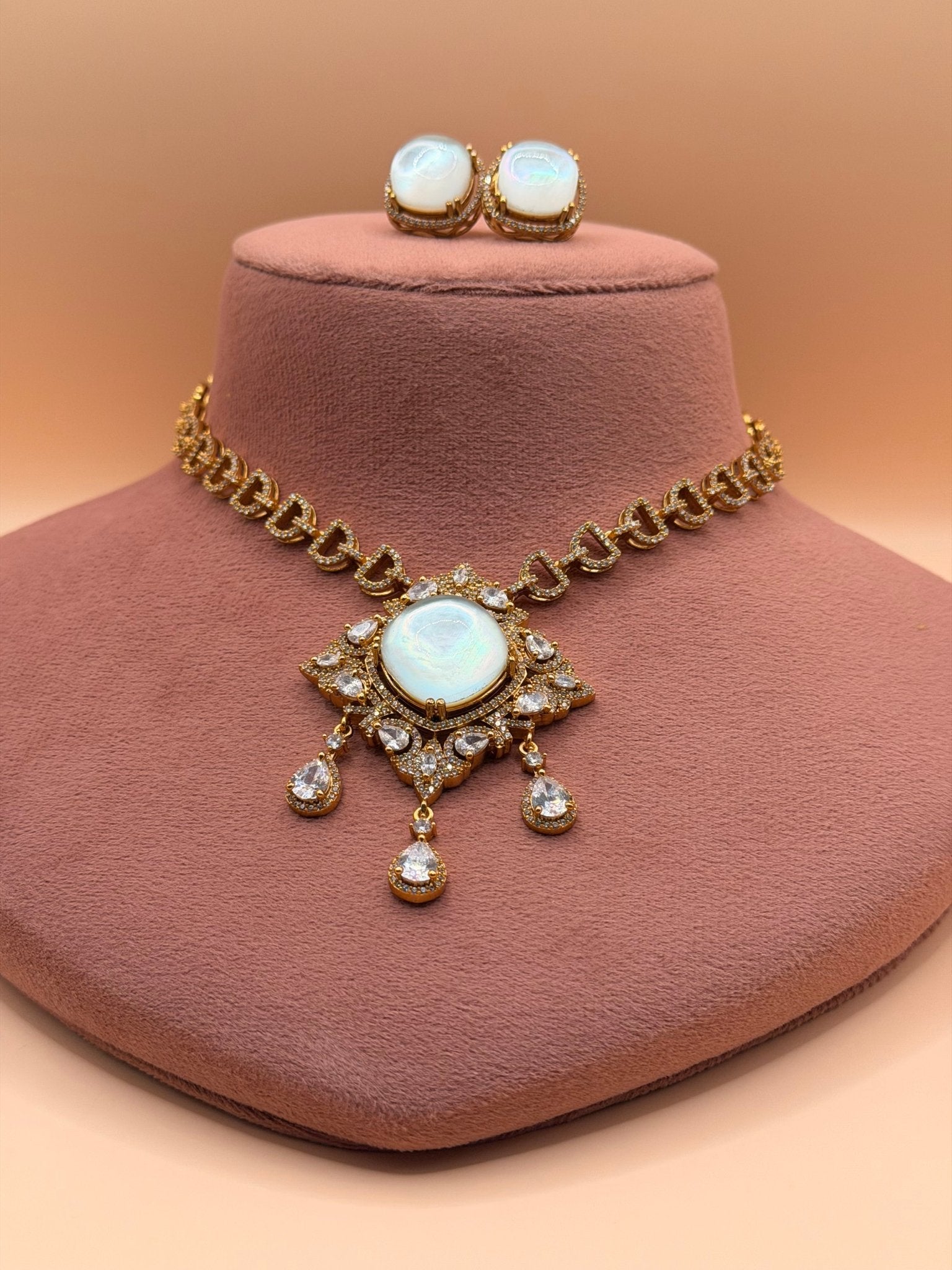 Moonstone & Victorian Necklace Set - Suramya