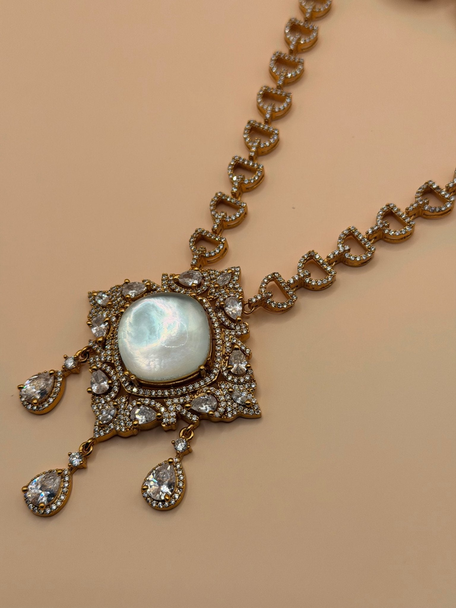 Moonstone & Victorian Necklace Set - Suramya