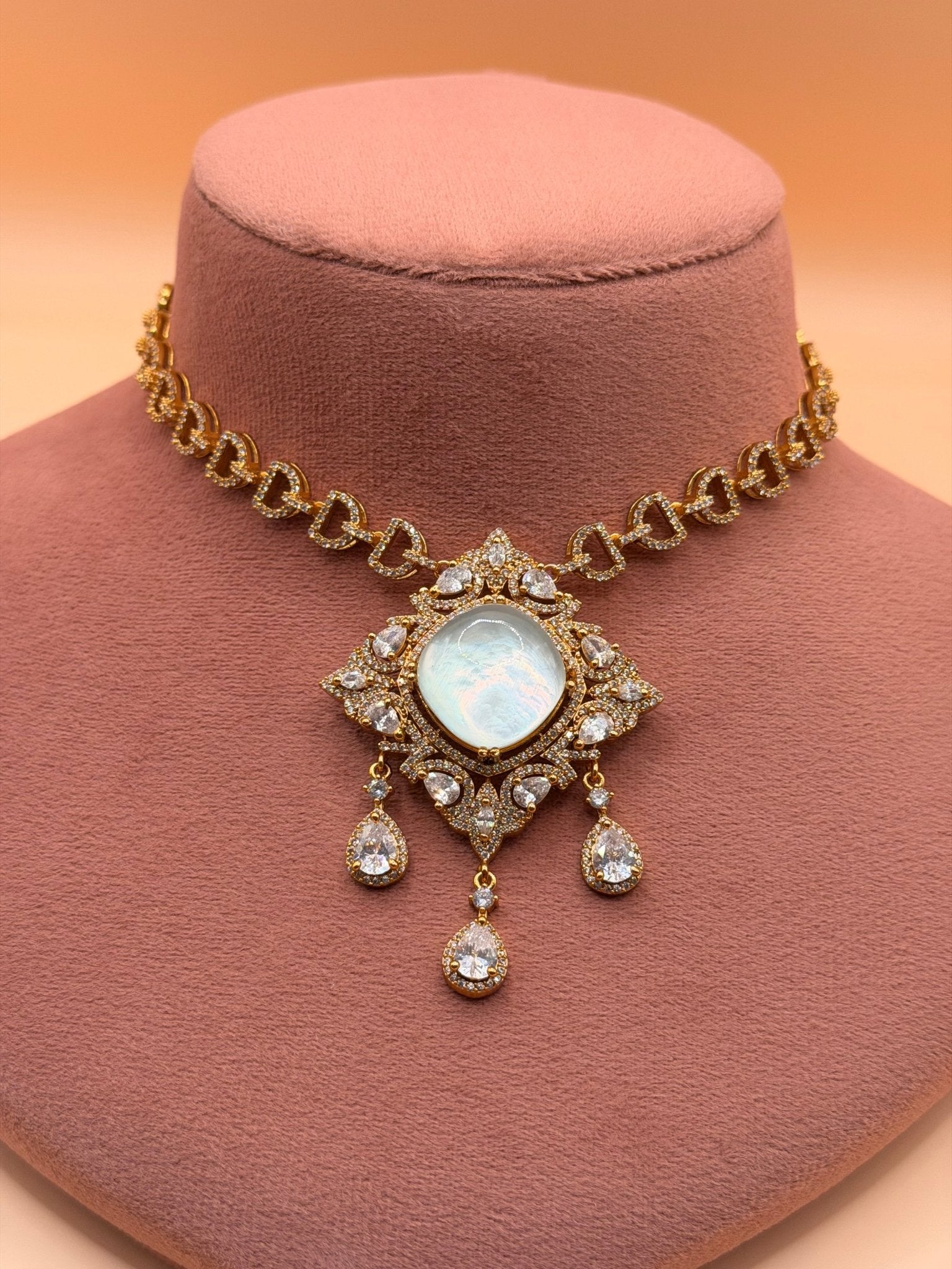 Moonstone & Victorian Necklace Set - Suramya