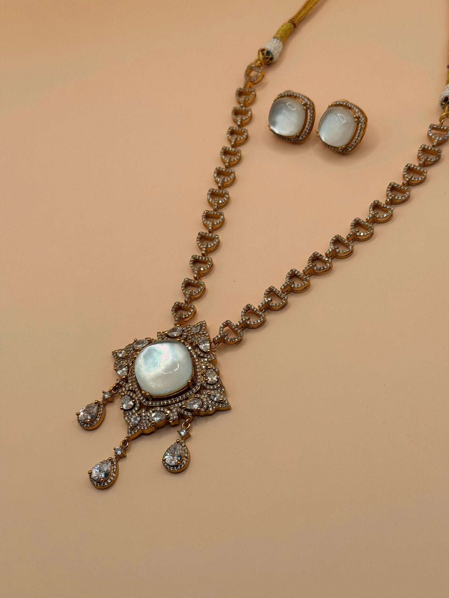 Moonstone & Victorian Necklace Set - Suramya