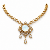 Moonstone & Victorian Necklace Set - Suramya Designs