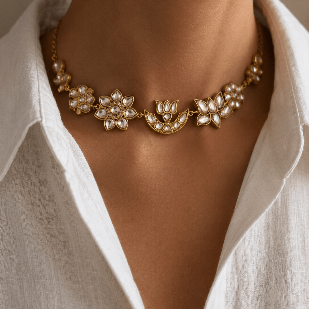 Mrinalini Kundan Necklace - Suramya Designs