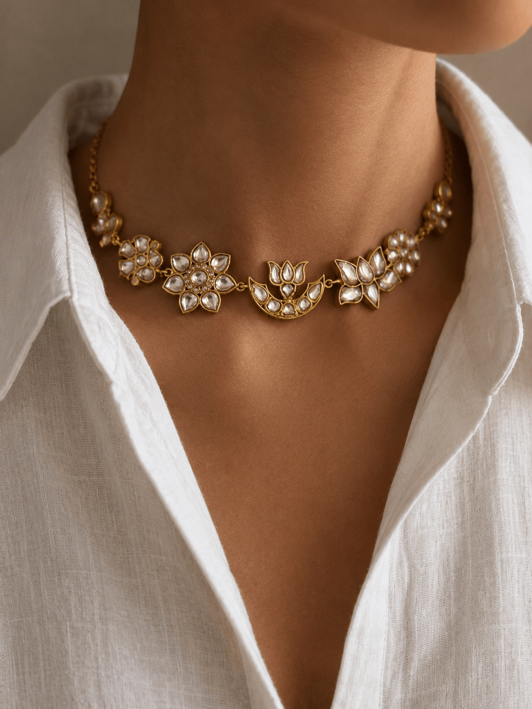 Mrinalini Kundan Necklace - Suramya Designs