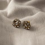 Noor Studs – Handcrafted Kundan Floral Earrings - Suramya Designs