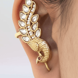 Peacock Ear Cuff Kundan and Feroza - Suramya