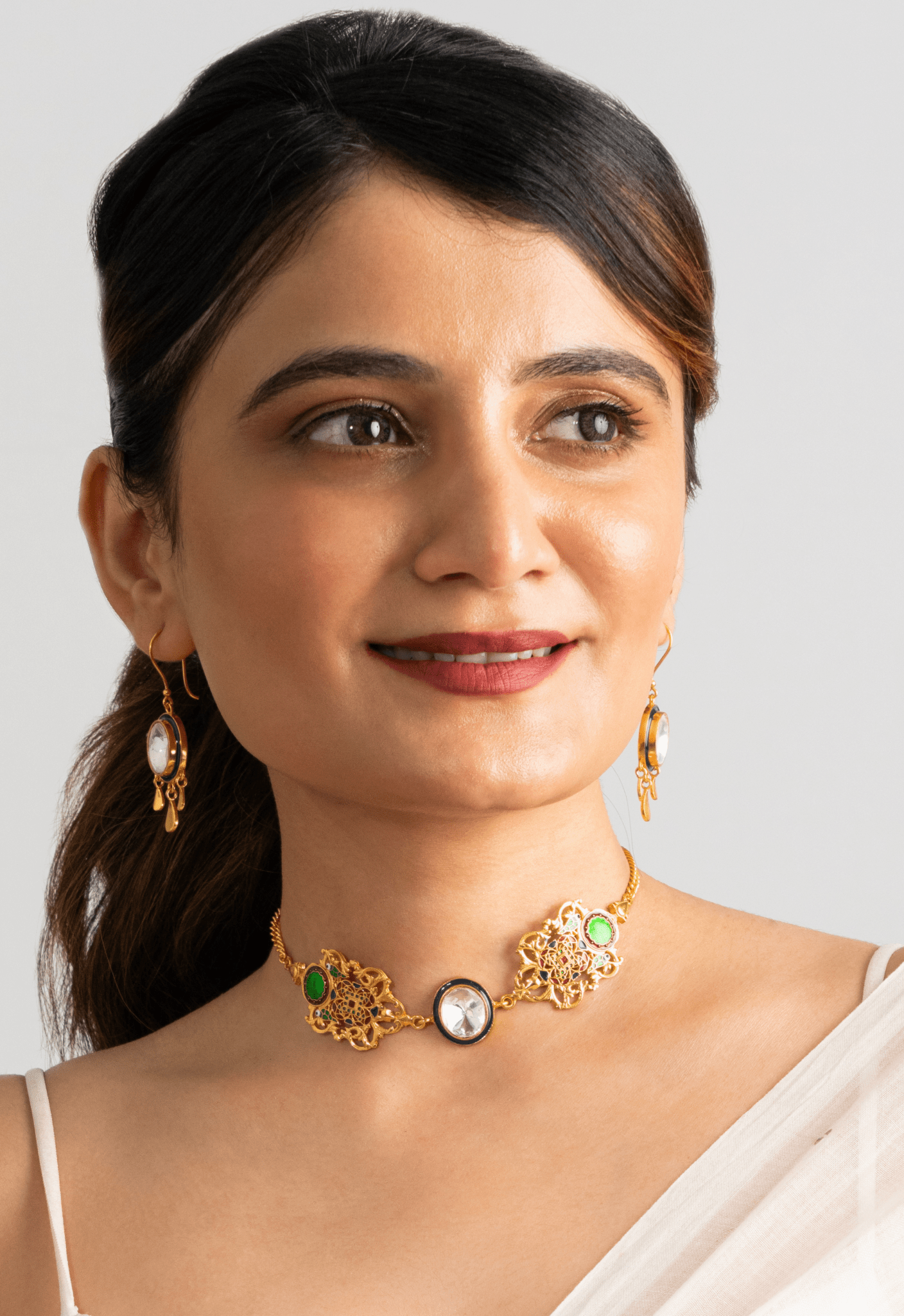 Polki & Enamel Choker set - Suramya