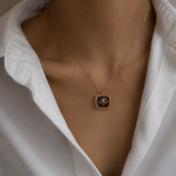 Pond Lotus Pendant Necklace & Earrings Set in Blue and Firoza
