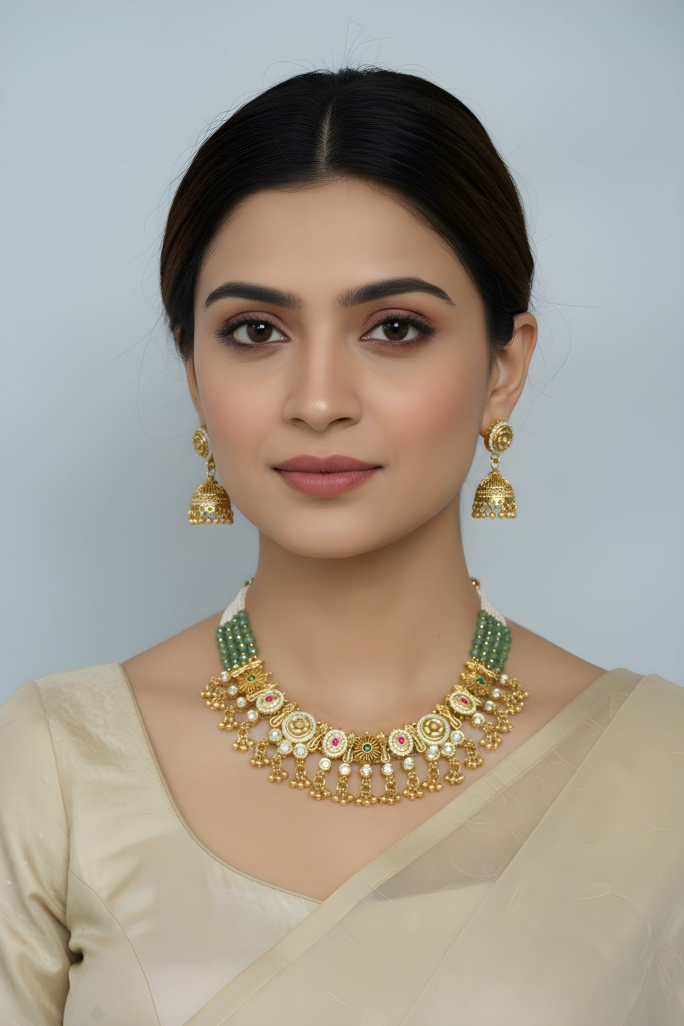 Rajlakshmi Temple Necklace Set - Suramya