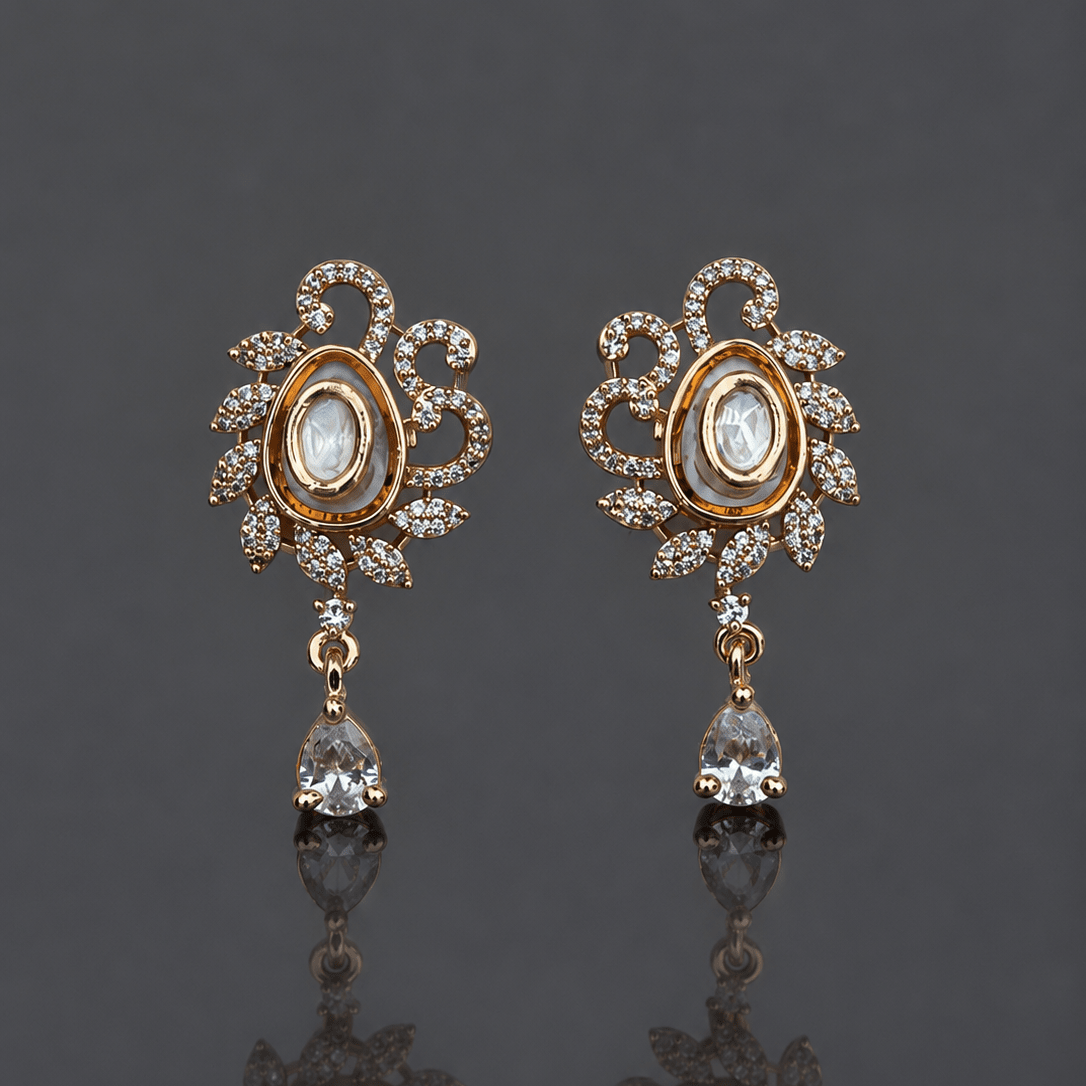 Regal Kundan Drops - Suramya Designs