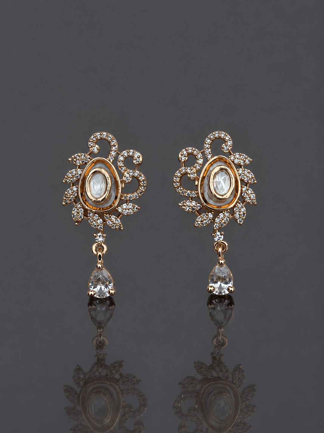 Regal Kundan Drops - Suramya Designs
