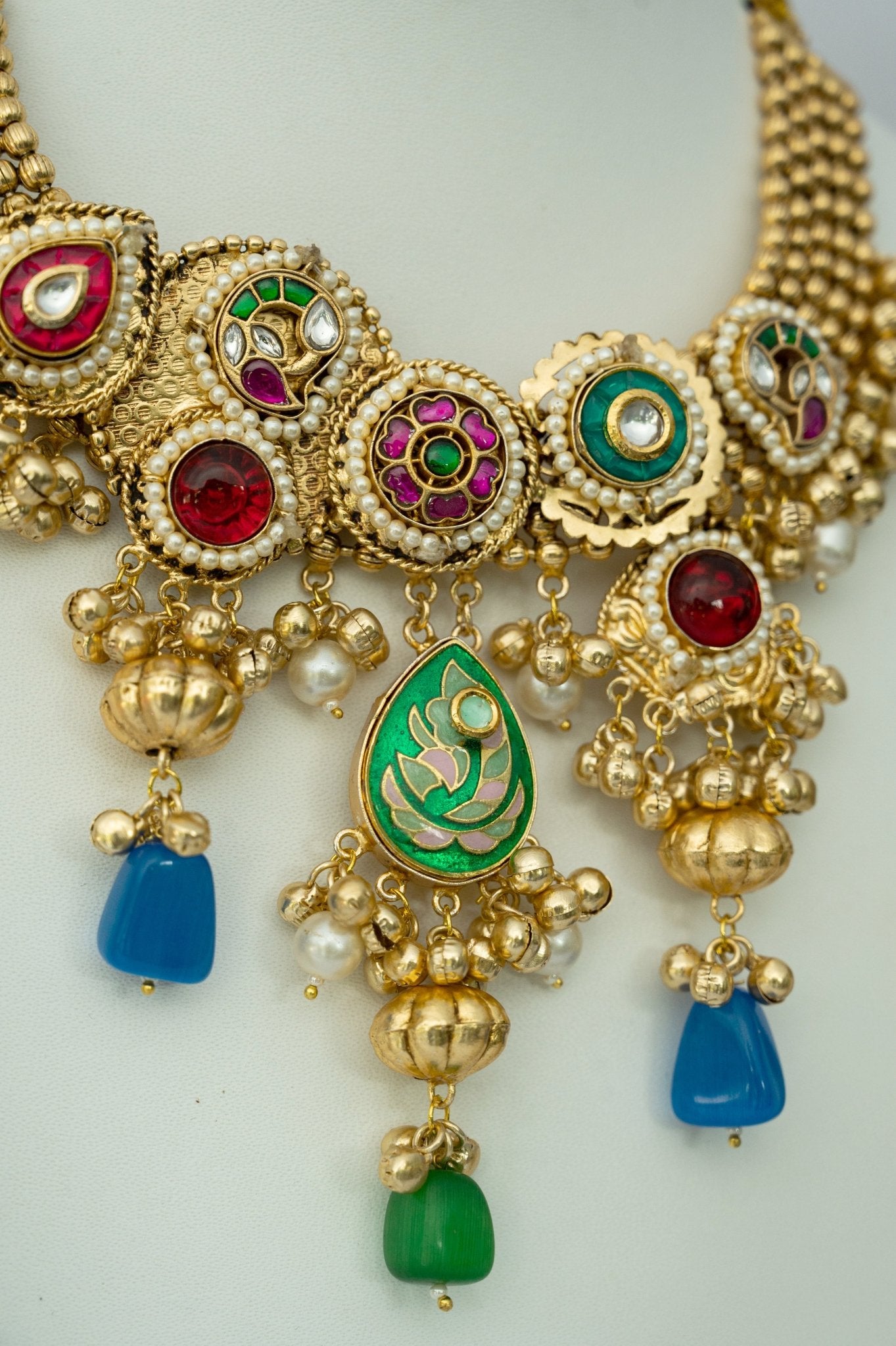 Royal Enamel Heritage Necklace Set - Suramya