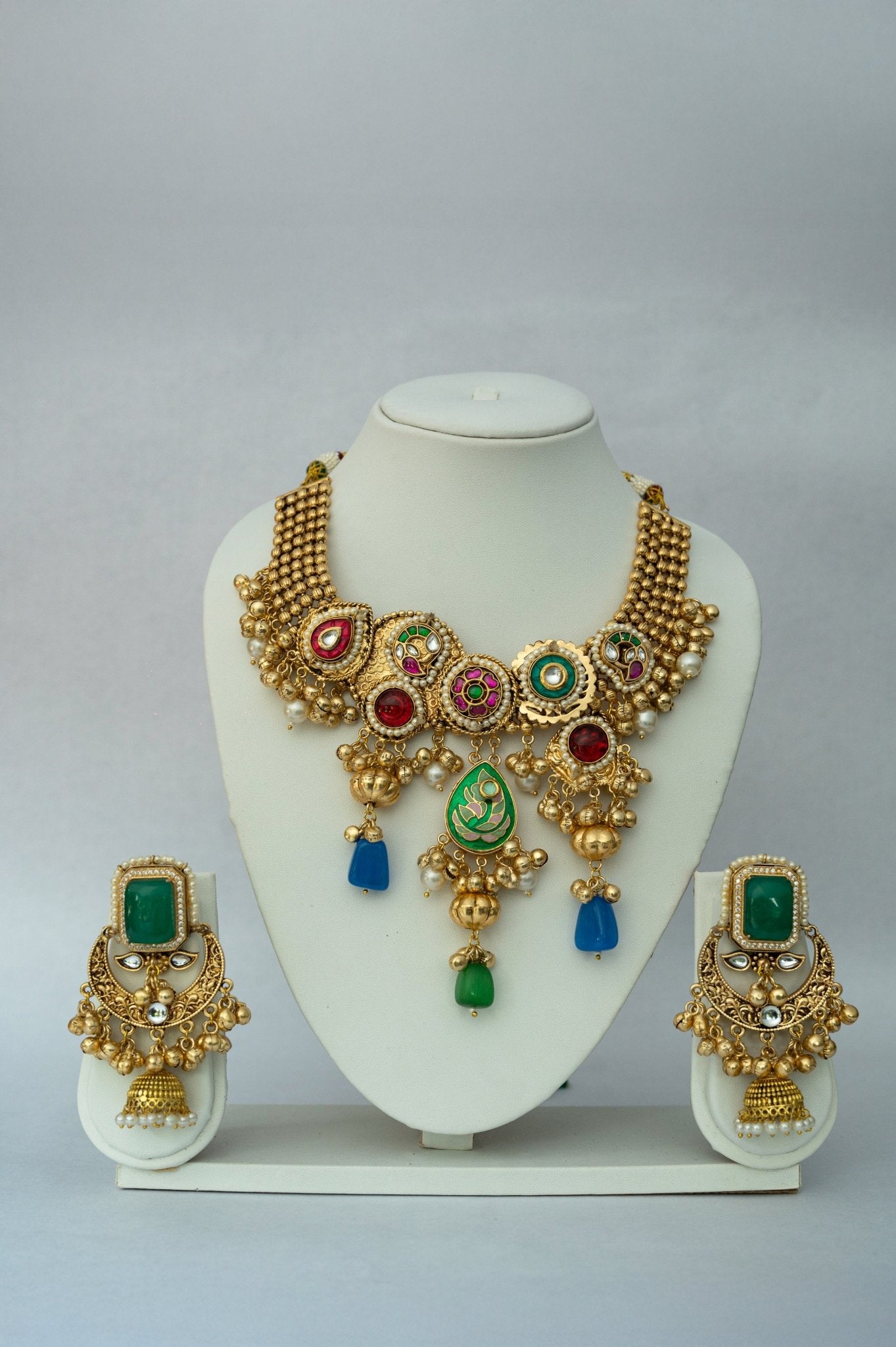 Royal Enamel Heritage Necklace Set - Suramya