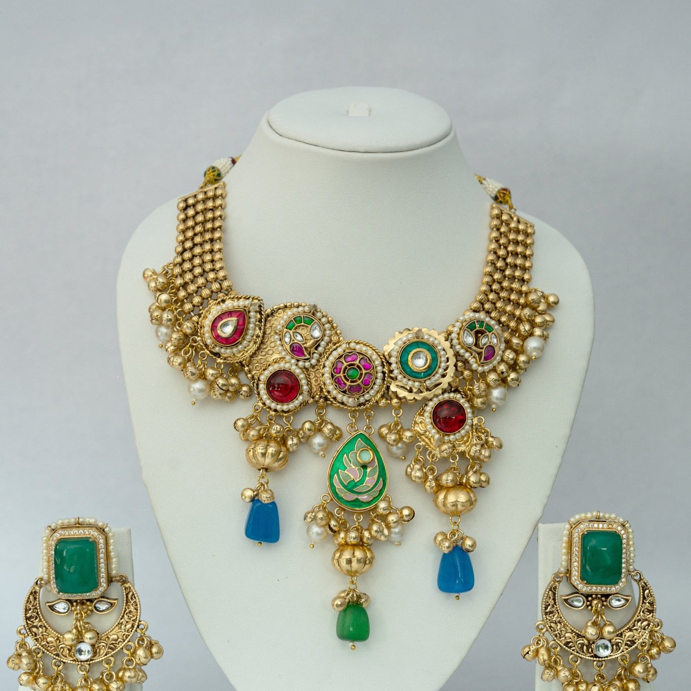 Royal Enamel Heritage Necklace Set - Suramya