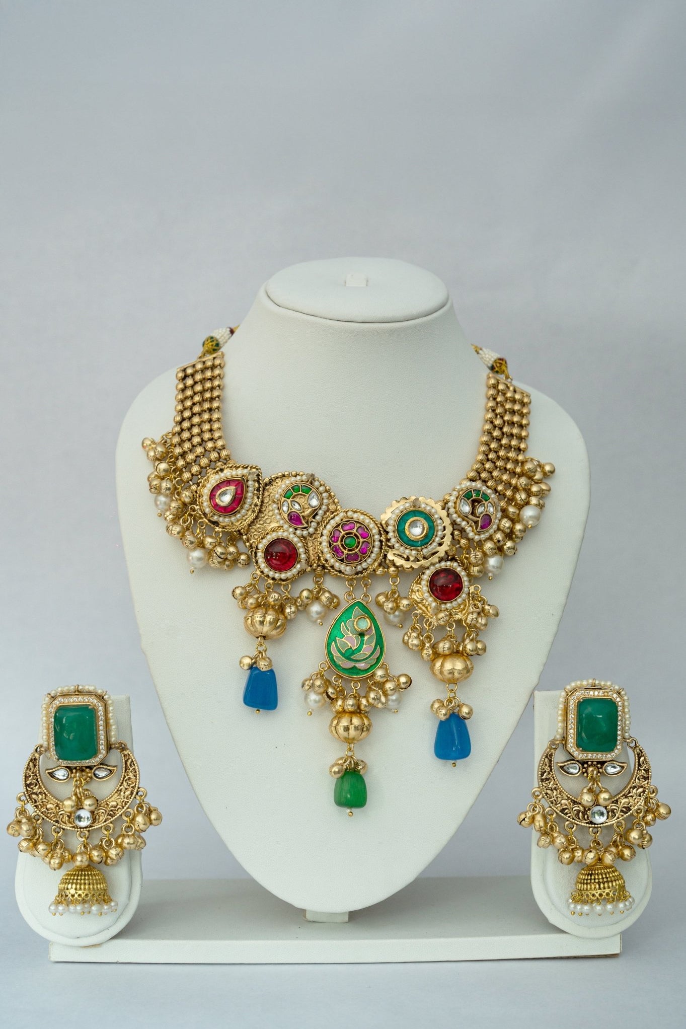 Royal Enamel Heritage Necklace Set - Suramya