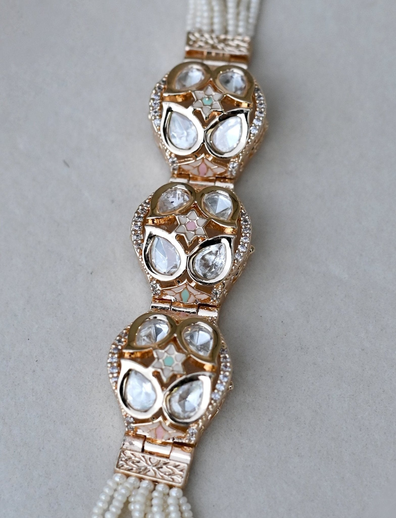 Royal Kundan Strings Bracelet - Suramya
