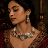 Sabyasachi-Inspired Maharani Navratan Necklace - Suramya Designs