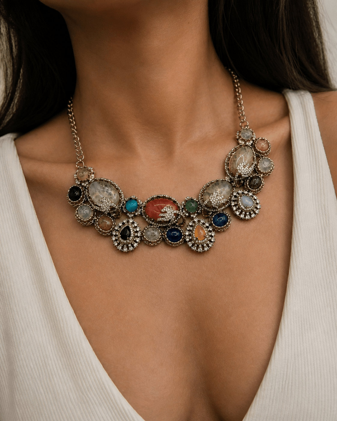 Sabyasachi-Inspired Maharani Navratan Necklace - Suramya Designs