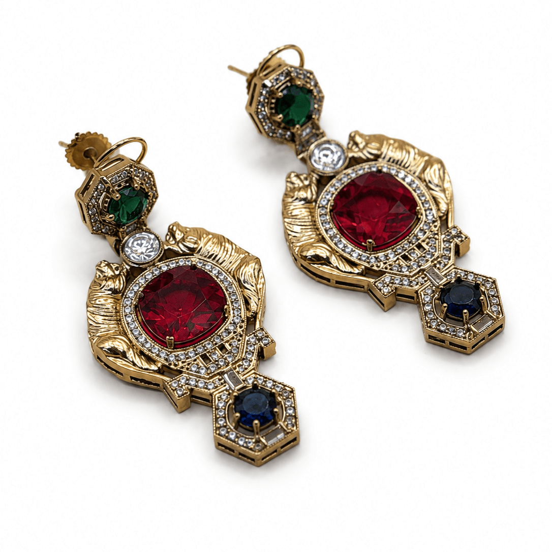 Sabyasachi-inspired Royal Durbar Choker & Earrings - Suramya Designs