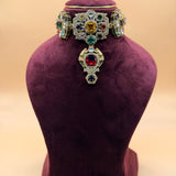 Sabyasachi-inspired Royal Durbar Choker & Earrings - Suramya