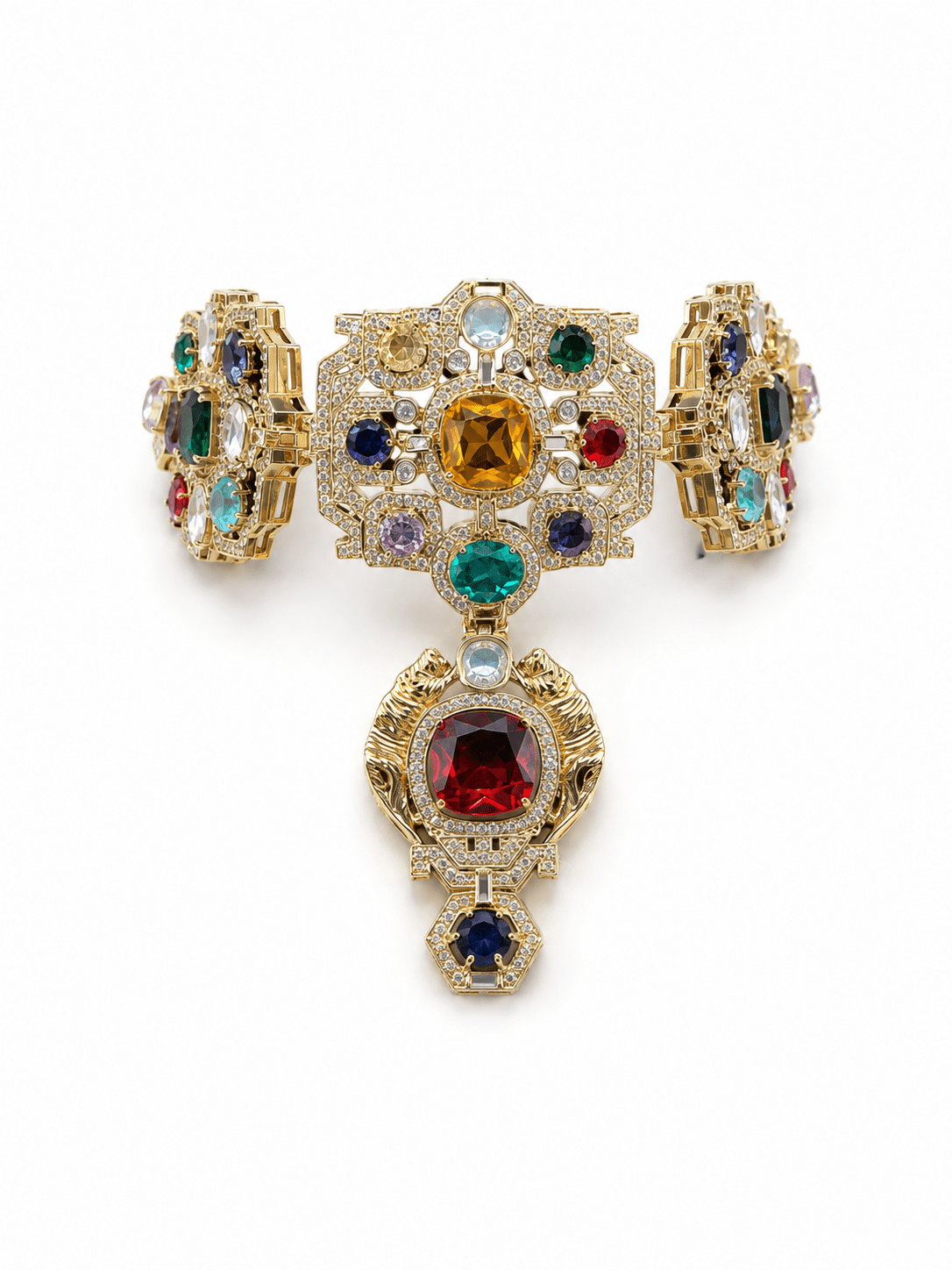 Sabyasachi-inspired Royal Durbar Choker & Earrings - Suramya Designs