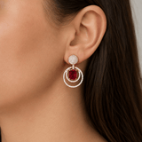 Scarlet Rose Gold Luxe Earrings - Suramya Designs