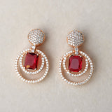 Scarlet Rose Gold Luxe Earrings - Suramya
