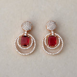 Scarlet Rose Gold Luxe Earrings - Suramya