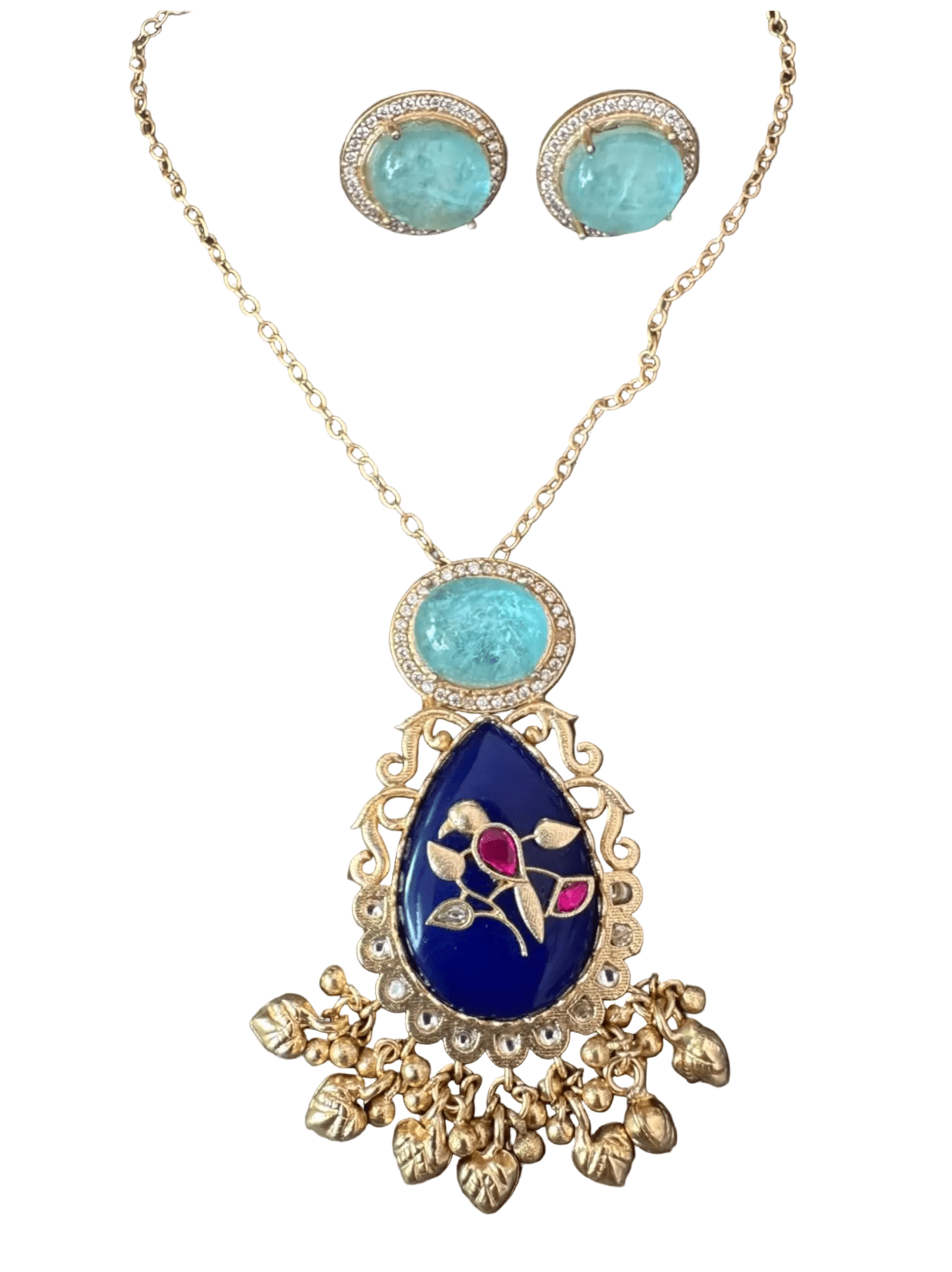 Single bird pendant set - Suramya