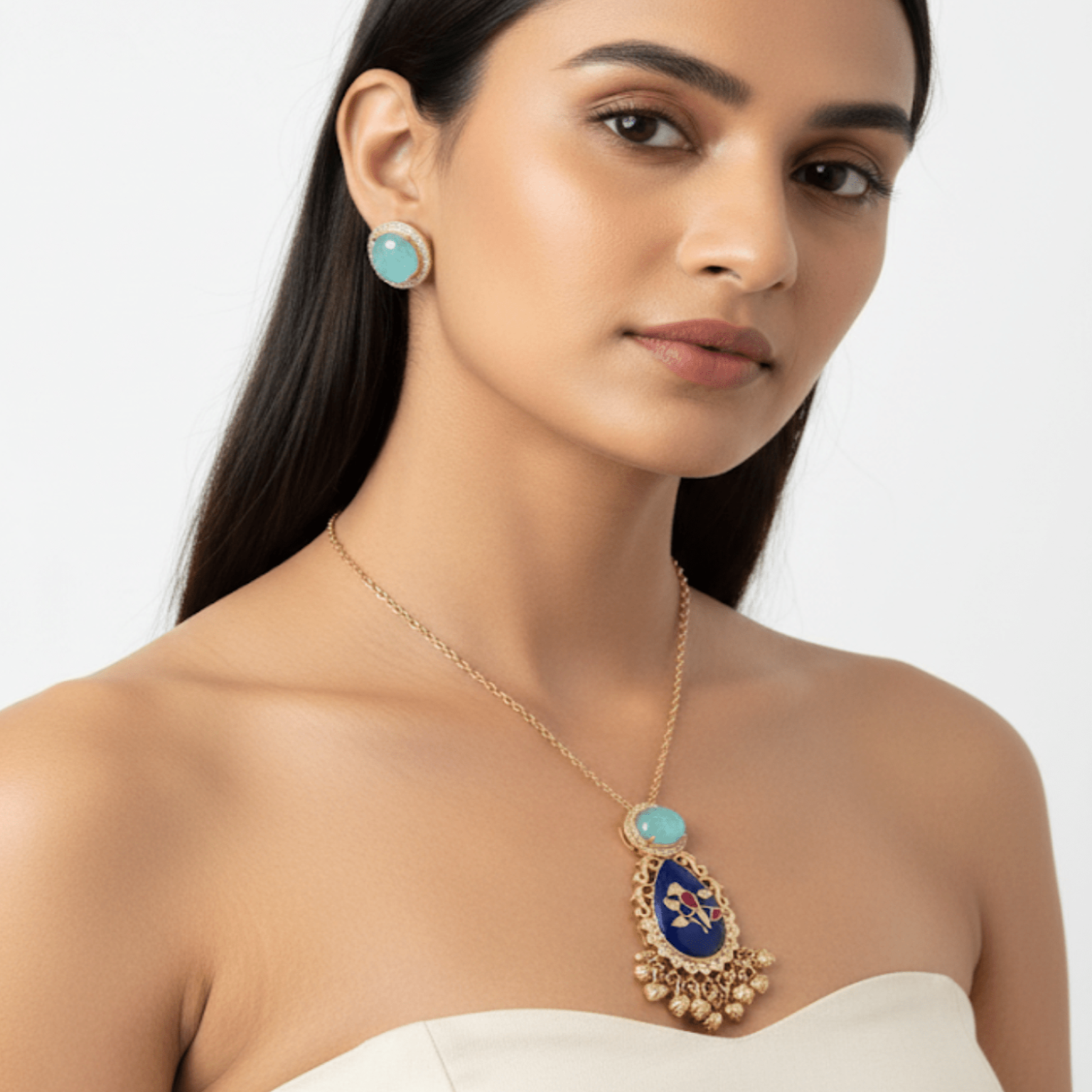 Single bird pendant set - Suramya