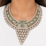 Maharani Amal Mint & Diamond Zircon Luxe Couture Statement