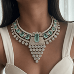 Maharani Amal Mint & Diamond Zircon Luxe Couture Statement