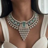 Maharani Amal Mint & Diamond Zircon Luxe Couture Statement