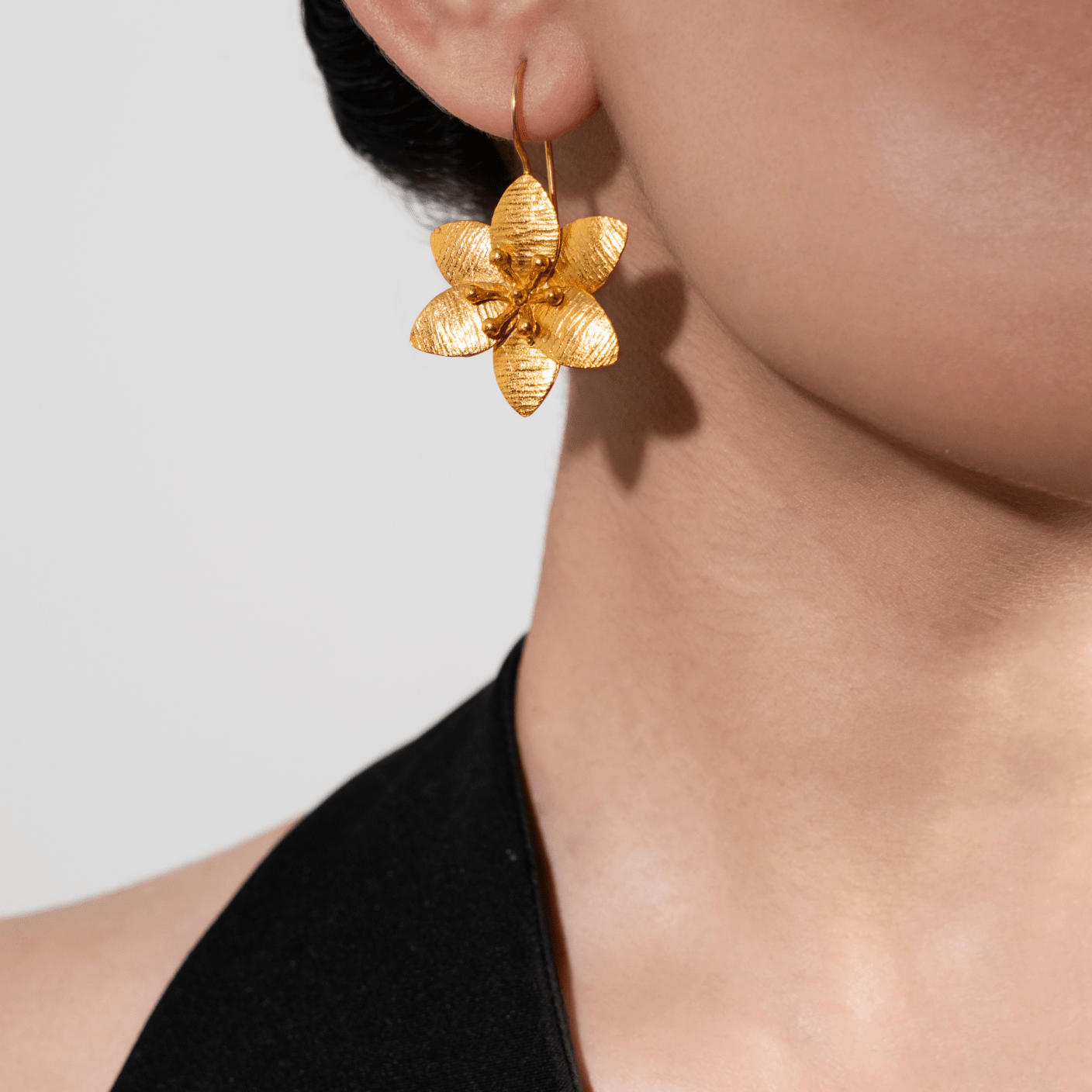 Textured Flower Earrings - Suramya