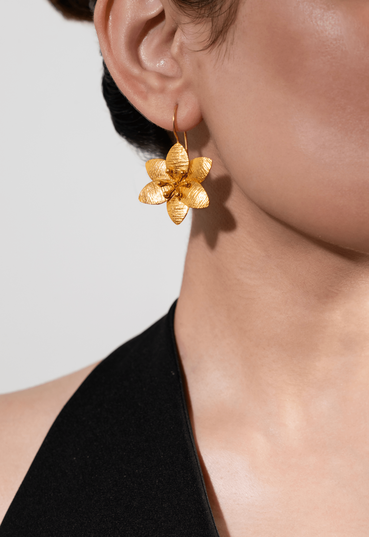 Textured Flower Earrings - Suramya
