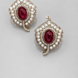 Zoya studs( Red and Mint) - Suramya Designs
